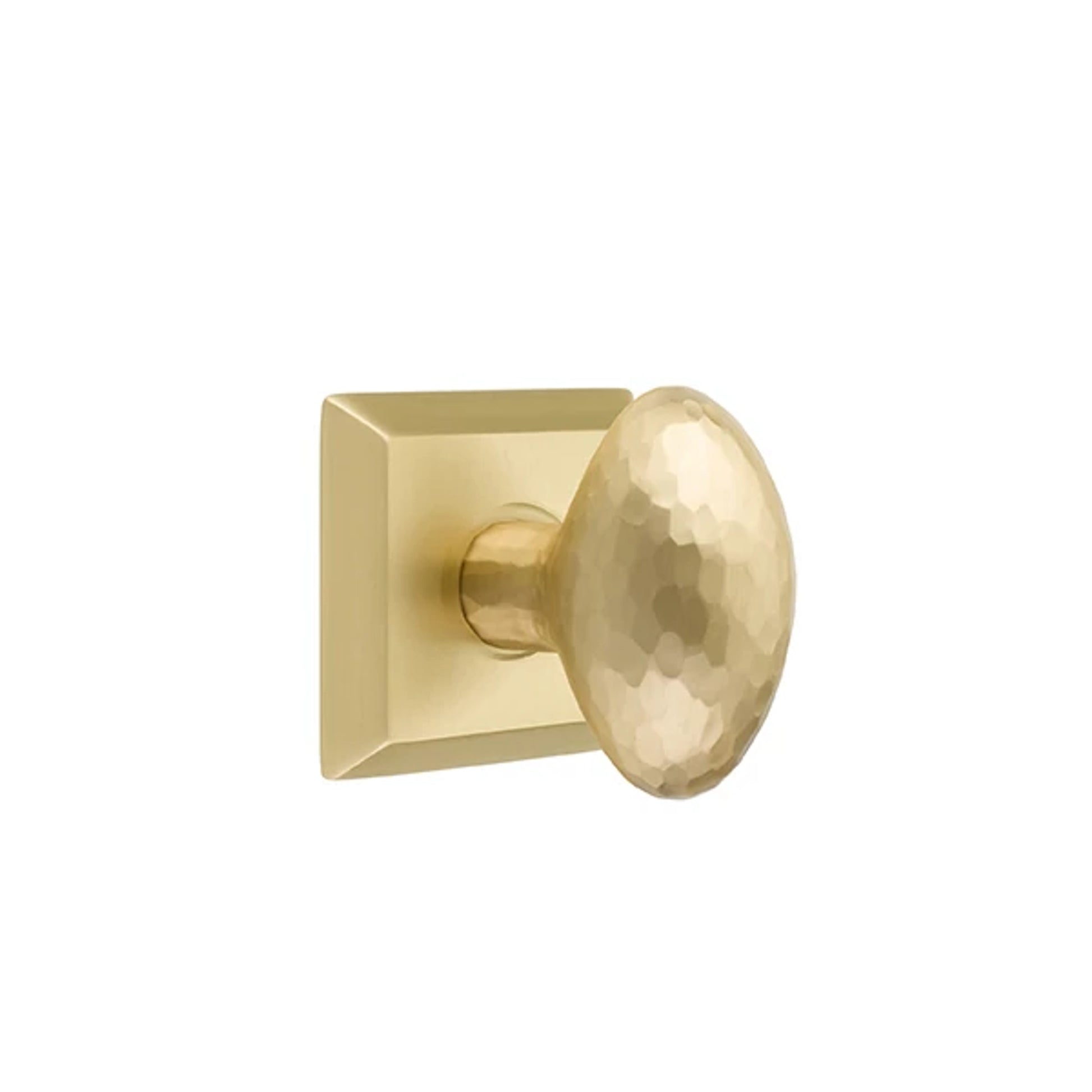 Hammered Egg Knob Satin Brass