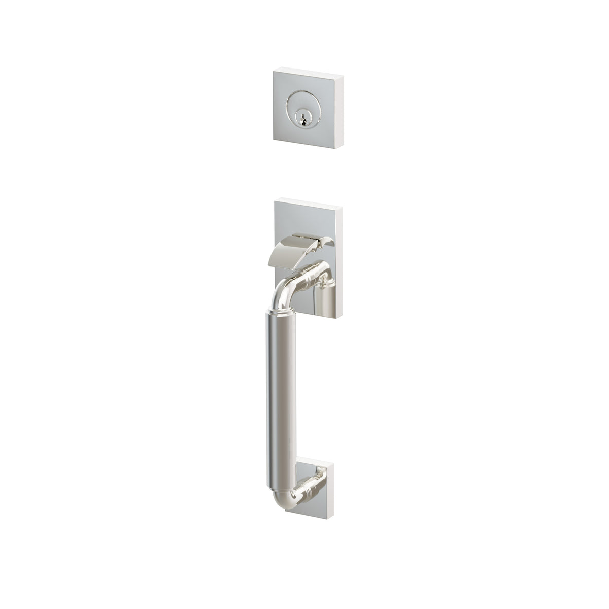 Emtek SELECT R-Bar Smooth Sectional Entrance Handleset – Polished Nickel