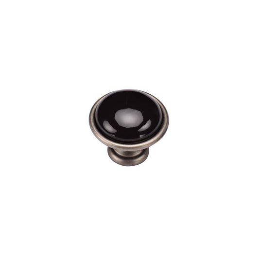 Ashley Norton Dome Black Ceramic Cabinet Knob