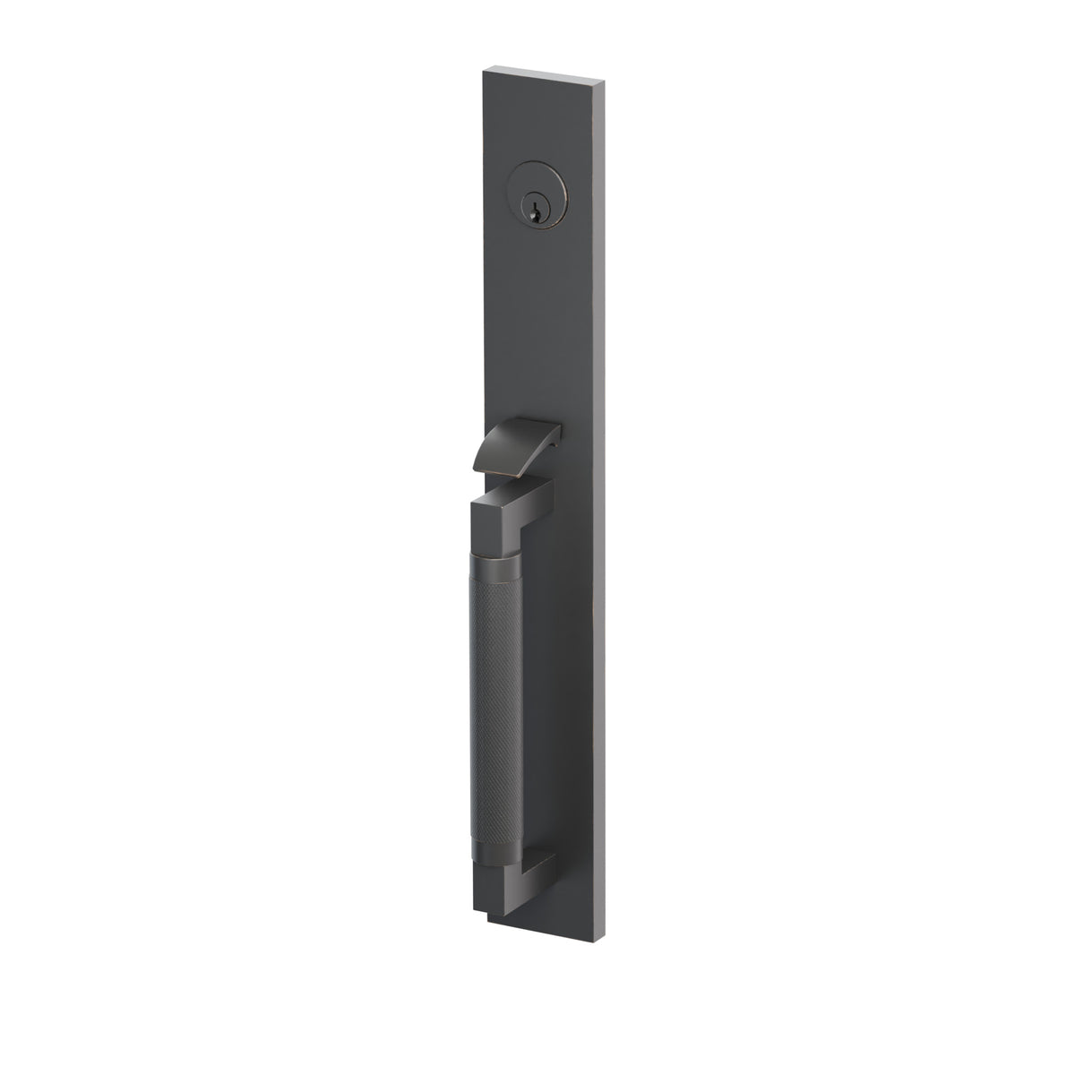 Emtek SELECT L-Square Knurled Full Length Mortise Entrance Handleset – Oil Rubbed Bronze