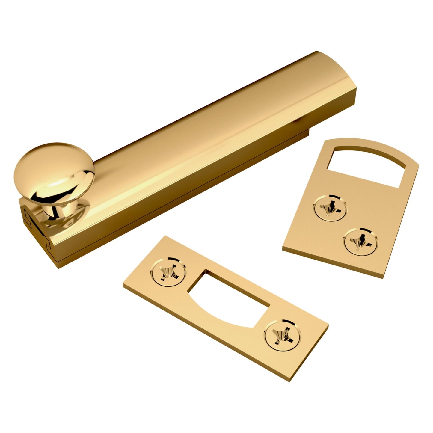 Baldwin Surface Bolt 3" in Lifetime (PVD) Polished Brass