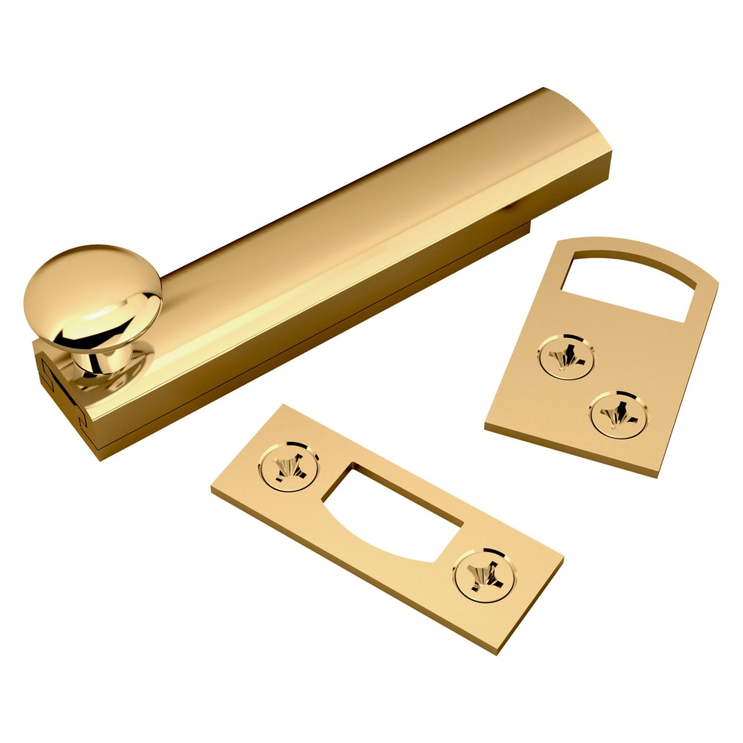 Baldwin Surface Bolt 3" in Non-lacquered Brass