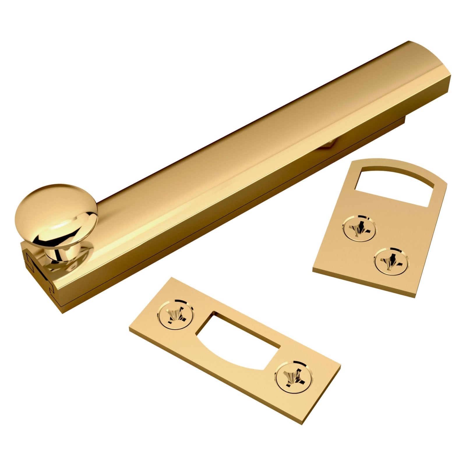 Baldwin Surface Bolt 4" in Lifetime (PVD) Polished Brass