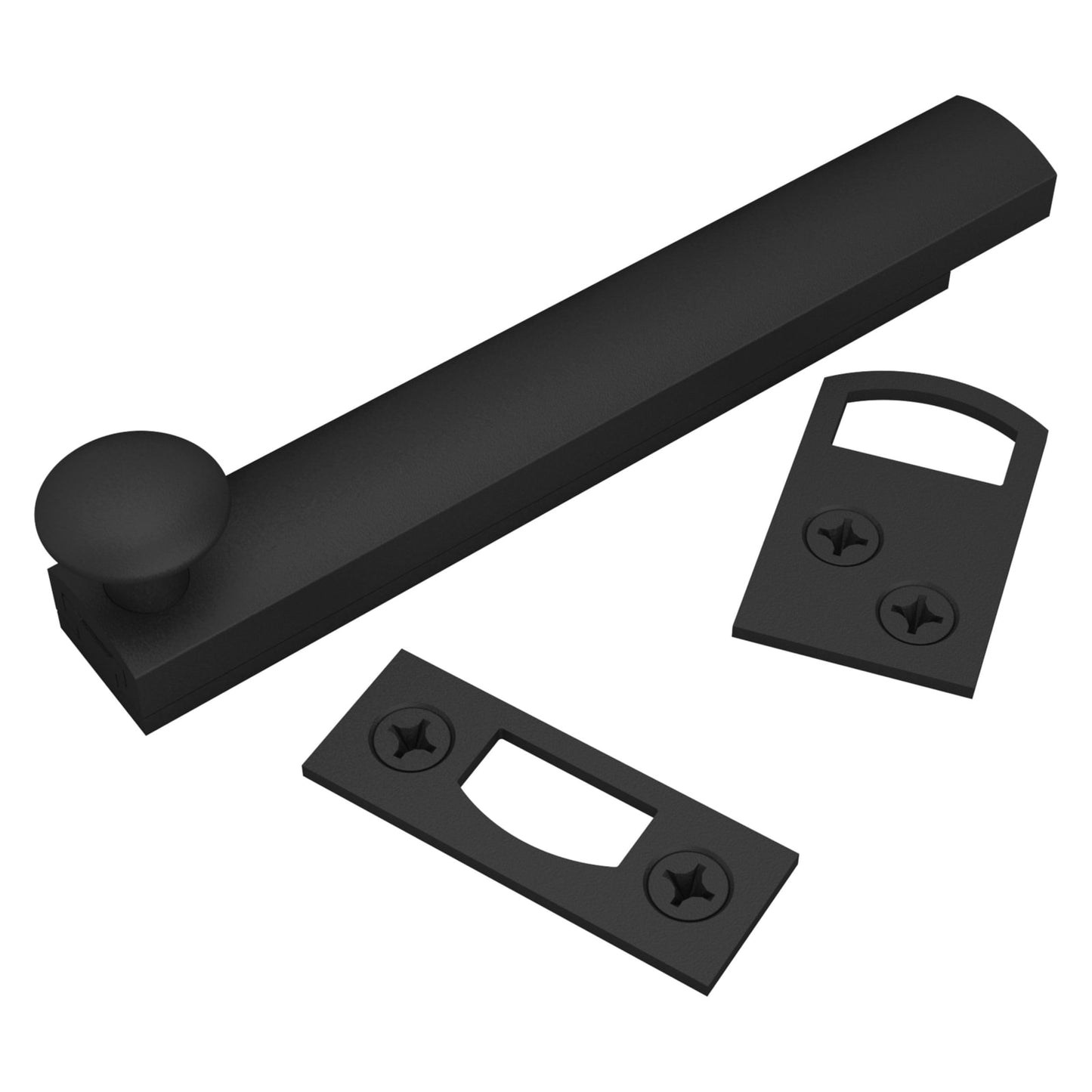 Baldwin Surface Bolt 4" in Satin Black
