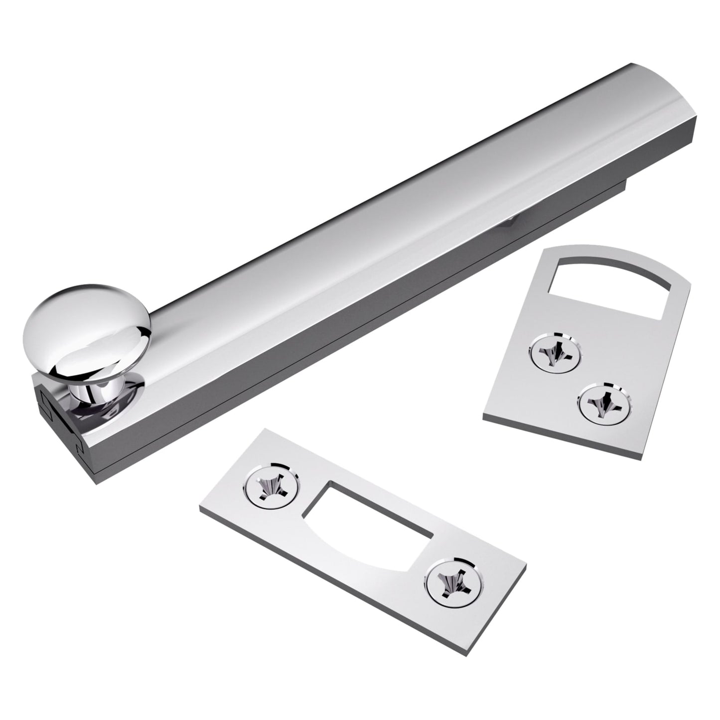 Baldwin Surface Bolt 4" in Polished Chrome