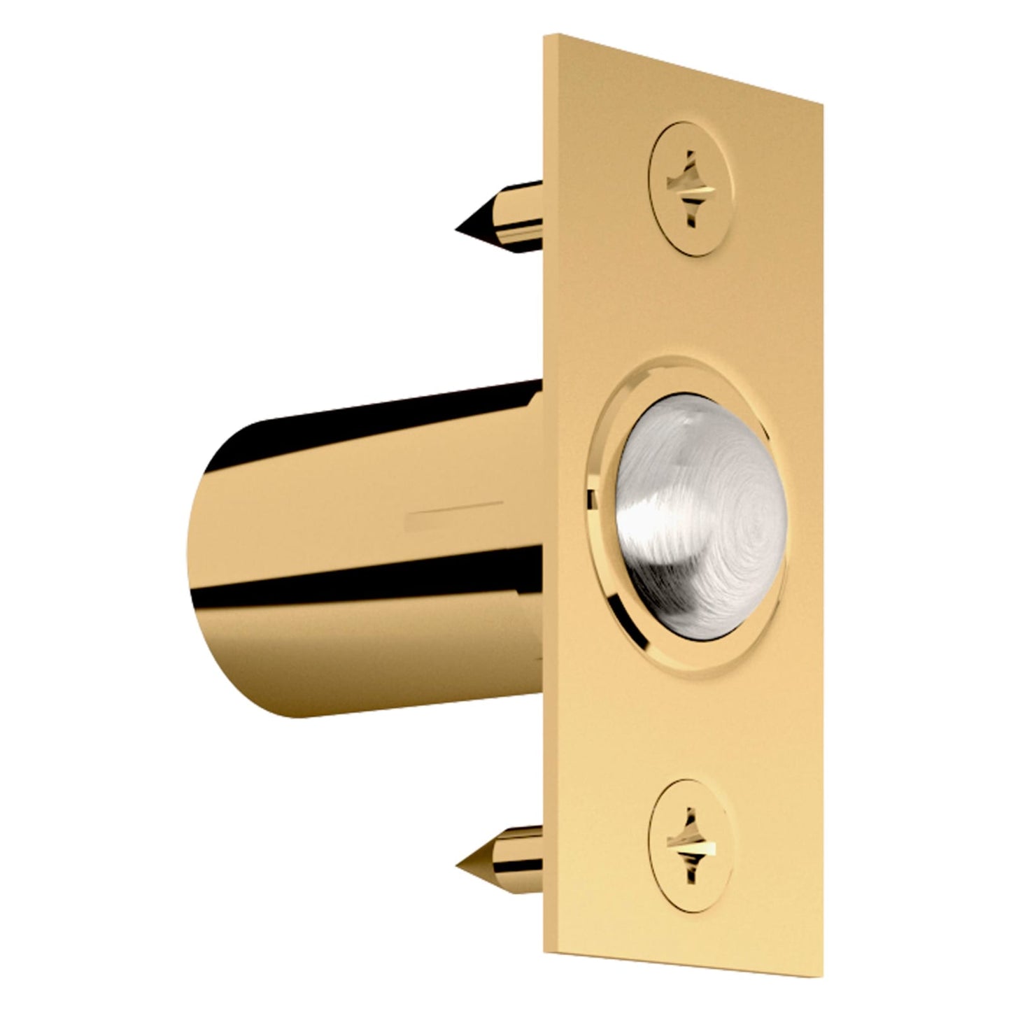 Baldwin Adjustable Ball Catch, Door Mounted in Lifetime (PVD) Polished Brass
