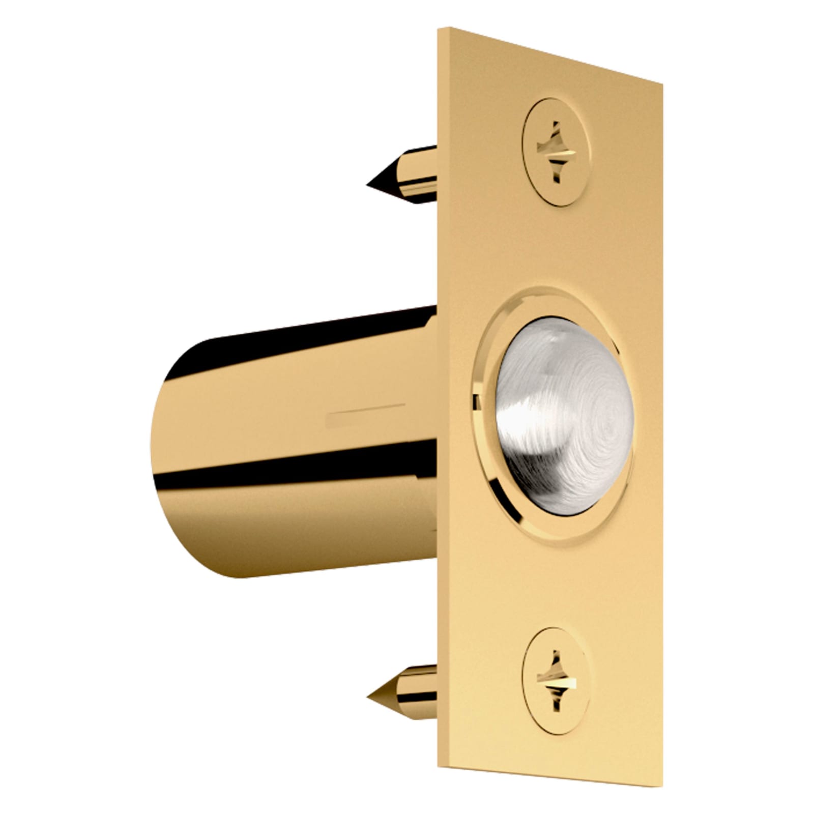 Baldwin Adjustable Ball Catch, Door Mounted in Lifetime (PVD) Polished Brass