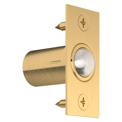 Baldwin Adjustable Ball Catch, Door Mounted in Lifetime (PVD) Satin Brass