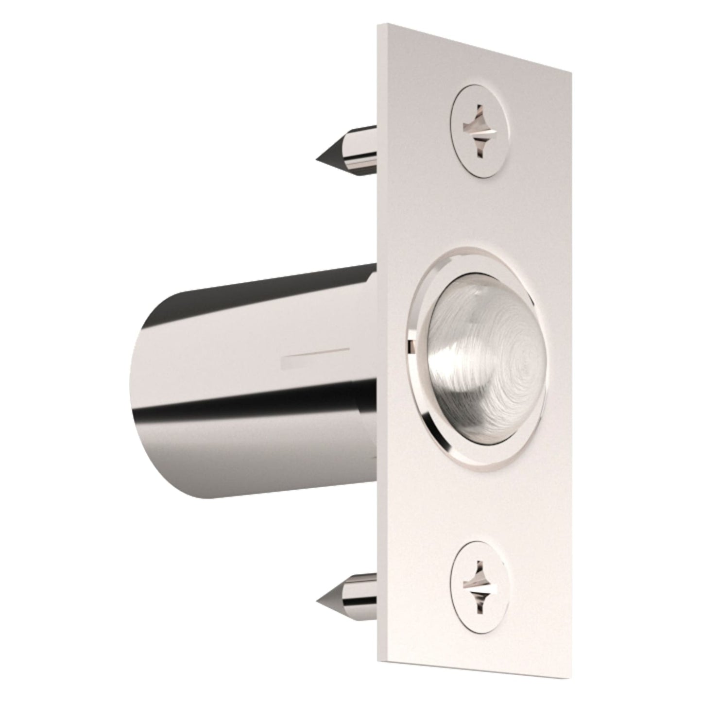 Baldwin Adjustable Ball Catch, Door Mounted in Lifetime (PVD) Polished Nickel
