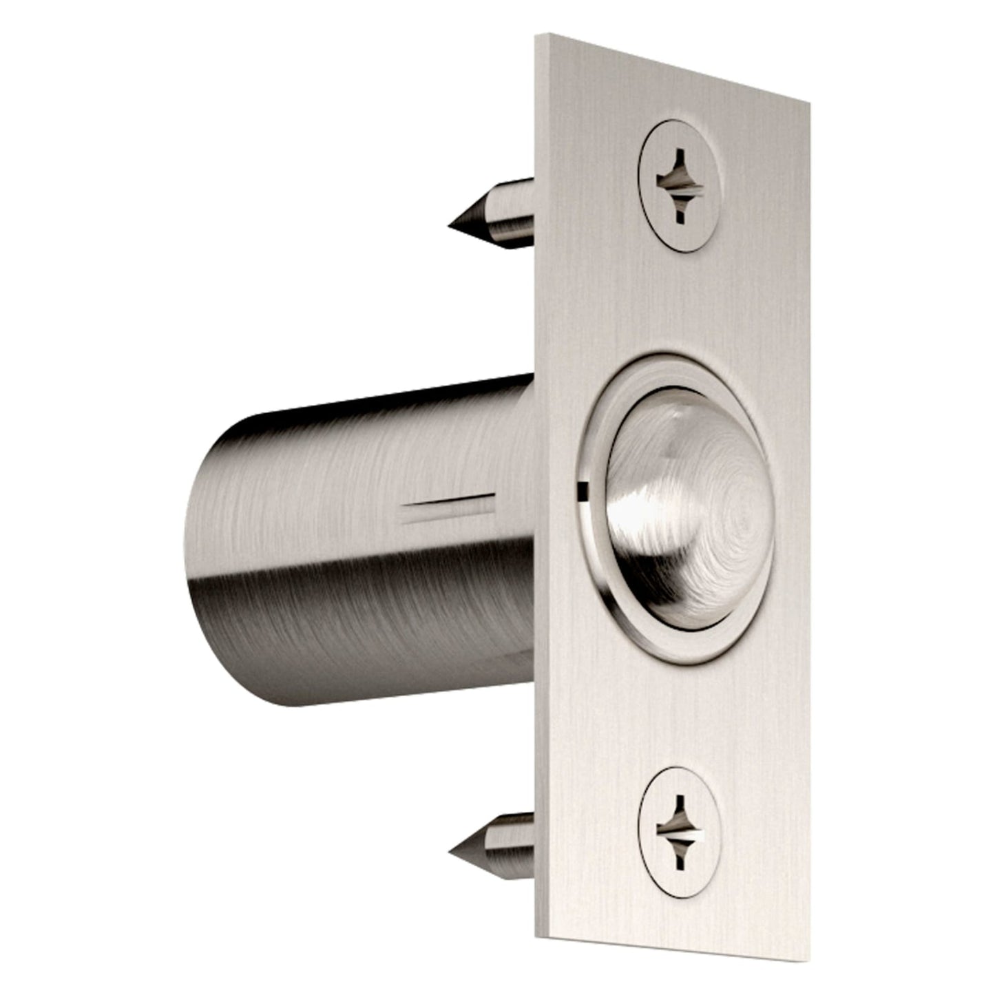 Baldwin Adjustable Ball Catch, Door Mounted in Lifetime (PVD) Satin Nickel