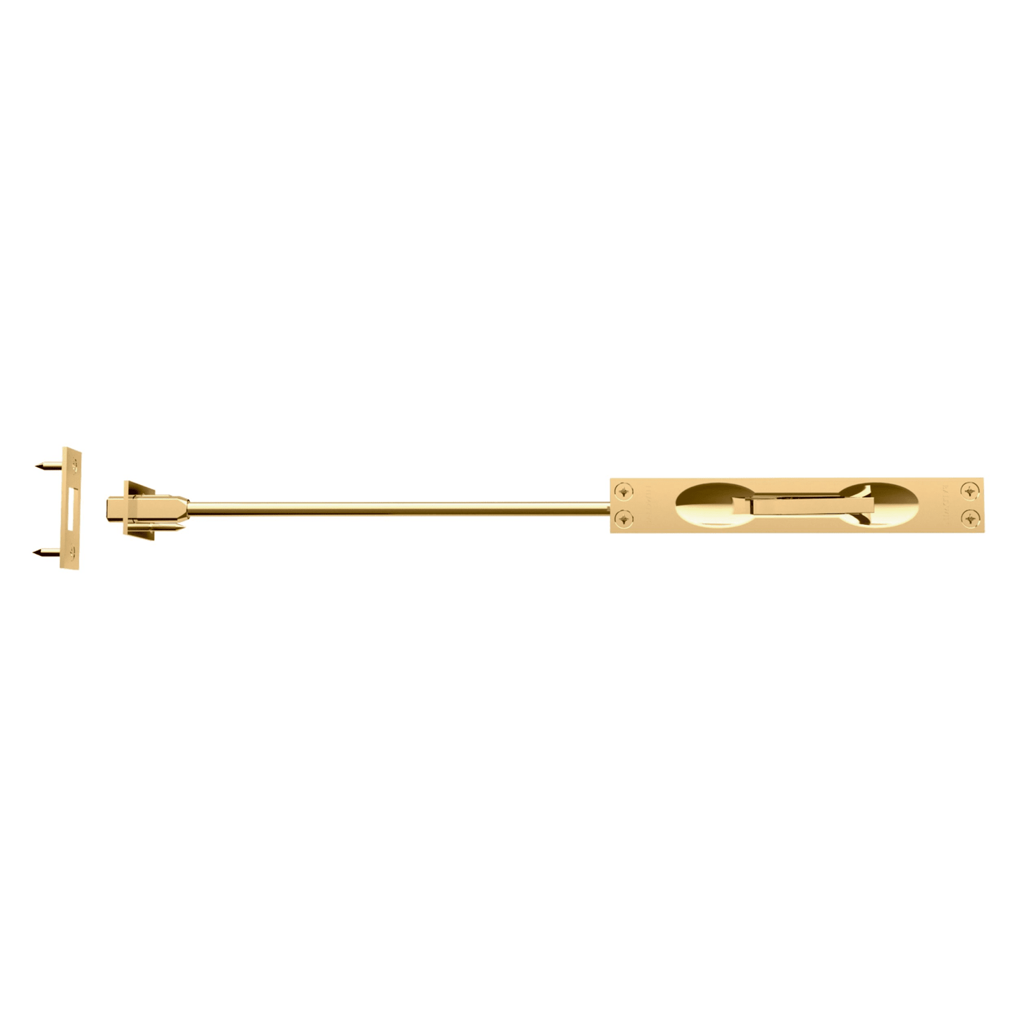 Baldwin Flush Bolt with 12" Rod in Lifetime (PVD) Polished Brass