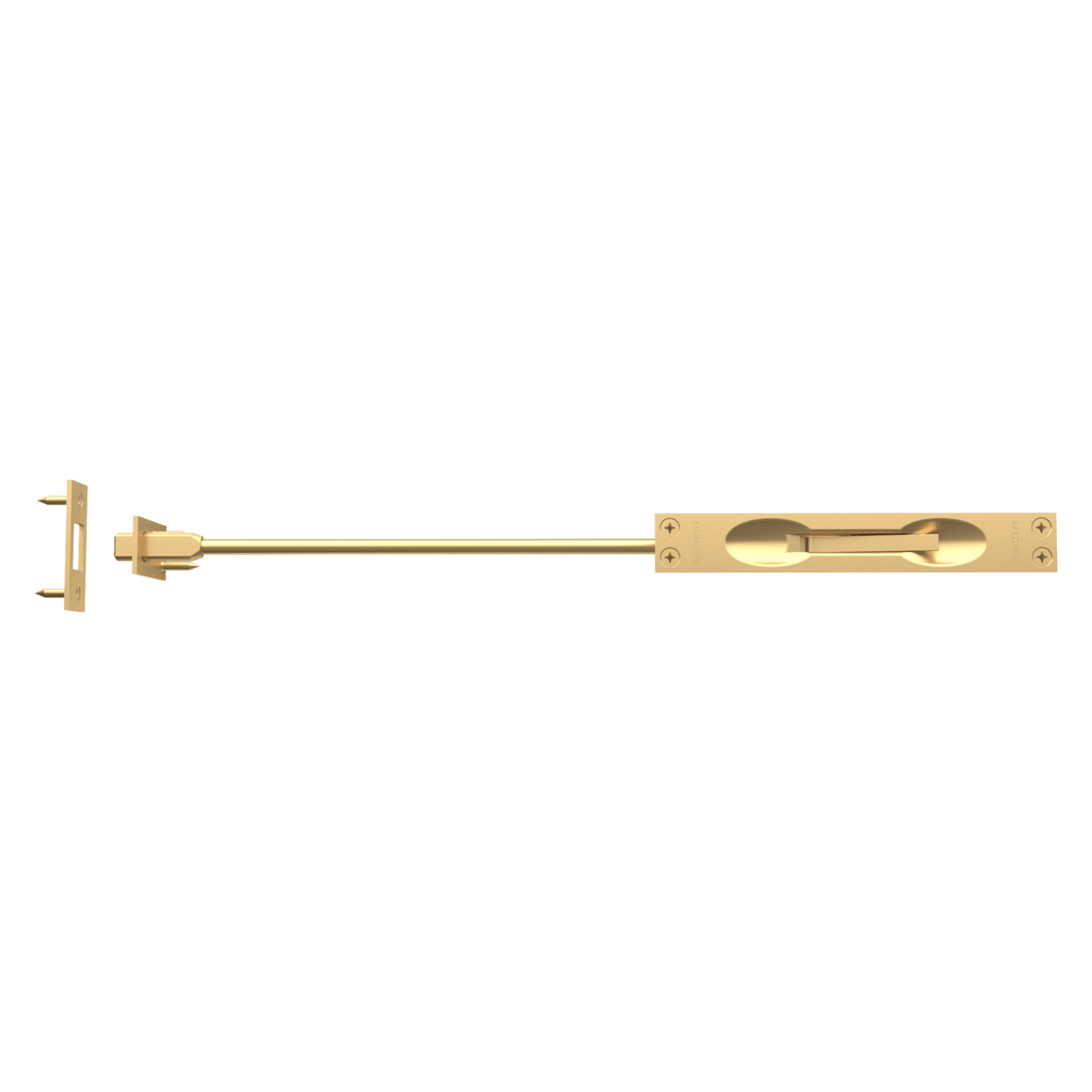 Baldwin Flush Bolt with 12" Rod in Vintage Brass