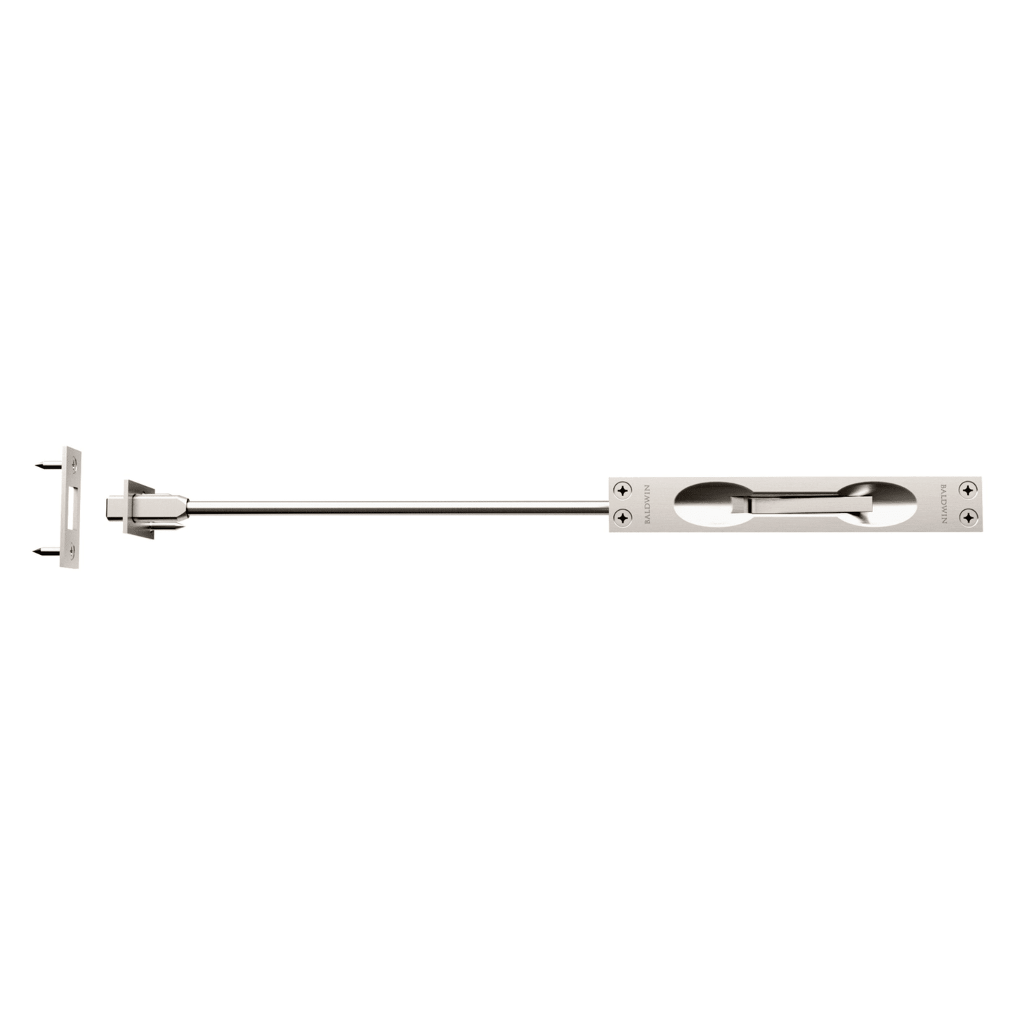 Baldwin Flush Bolt with 12" Rod in Lifetime (PVD) Satin Nickel