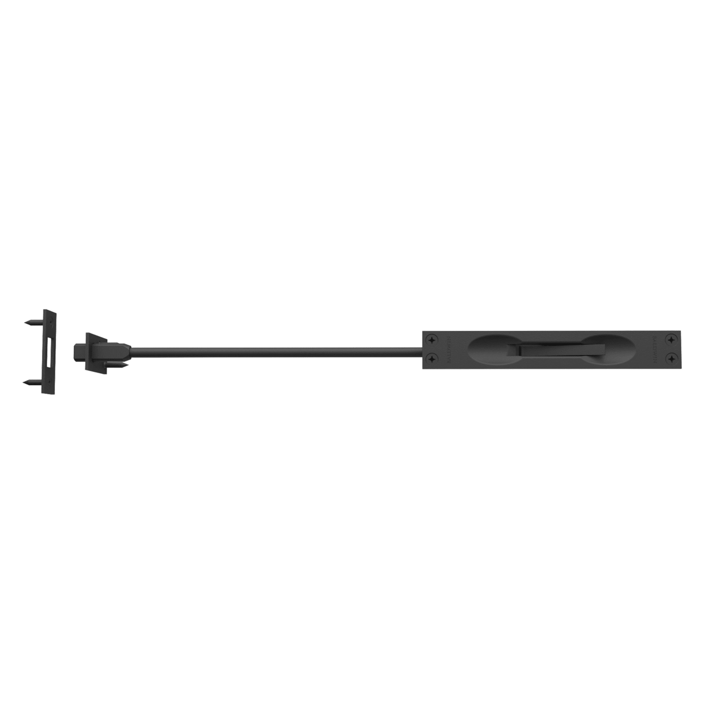 Baldwin Flush Bolt with 12" Rod in Satin Black
