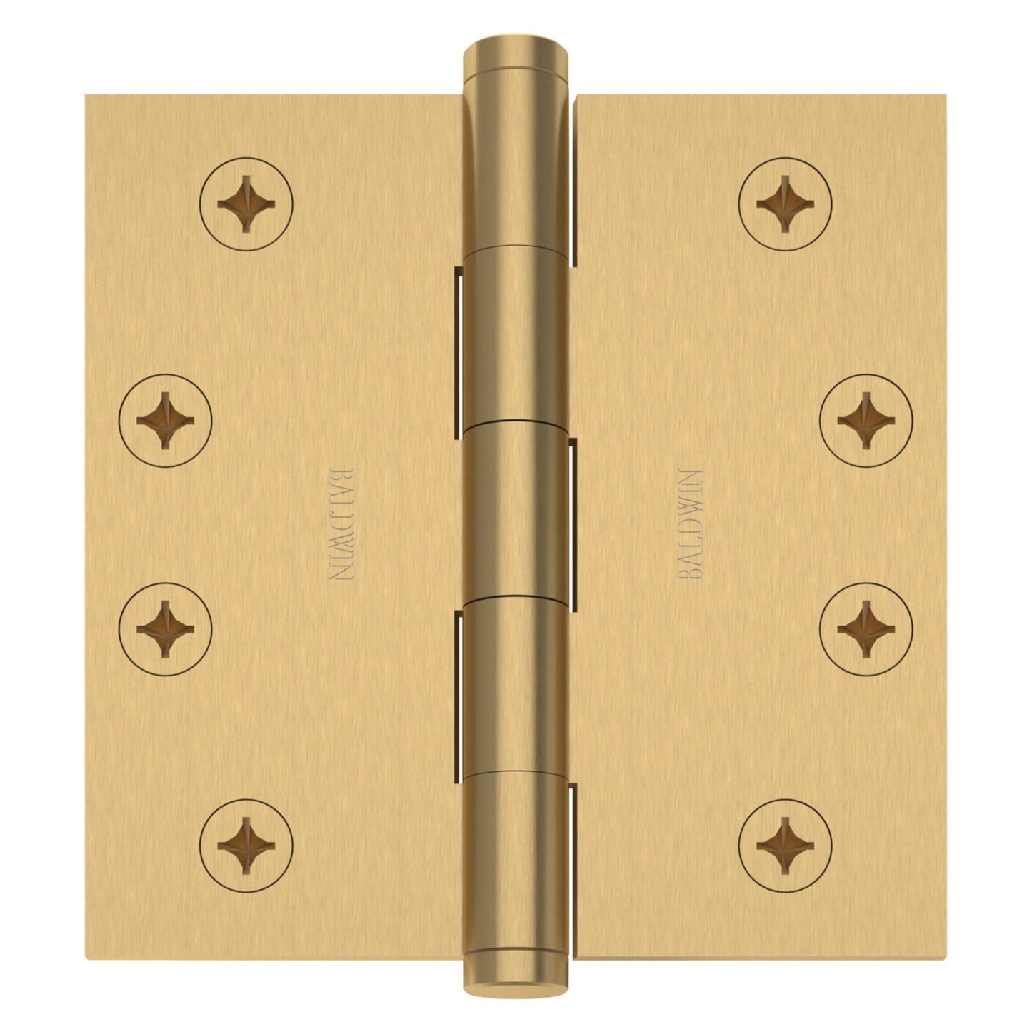 Baldwin Hinge 4" x 4" Square Corner in Vintage Brass