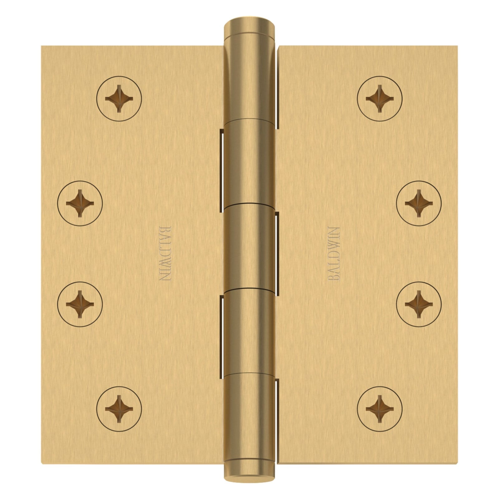 Baldwin Hinge 4" x 4" Square Corner in Vintage Brass