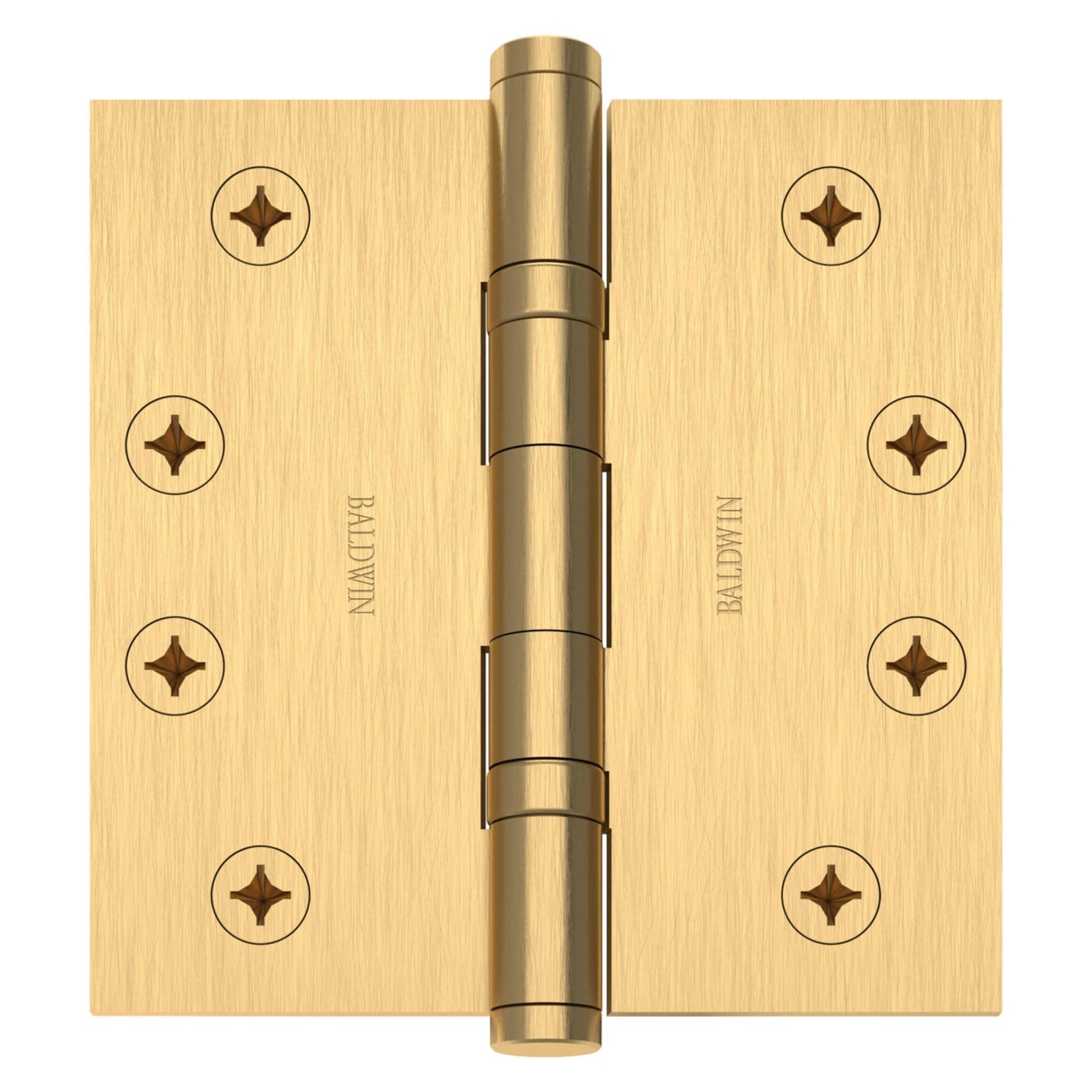 Baldwin Ball Bearing Hinge 4" x 4" in Lifetime (PVD) Satin Brass