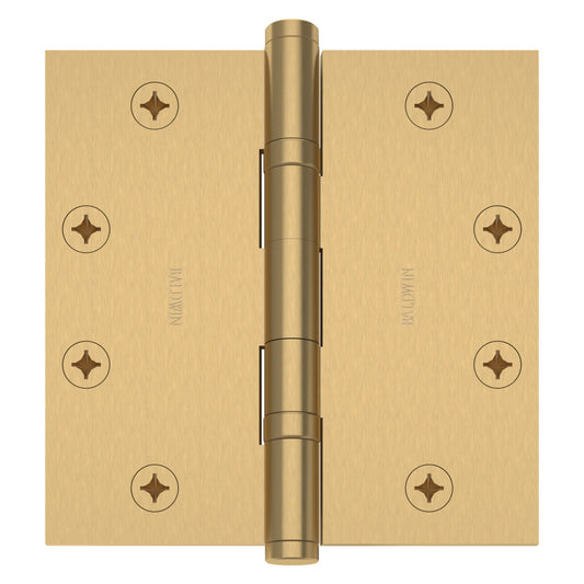 Baldwin Ball Bearing Hinge 4-1/2" x 4-1/2" in Vintage Brass