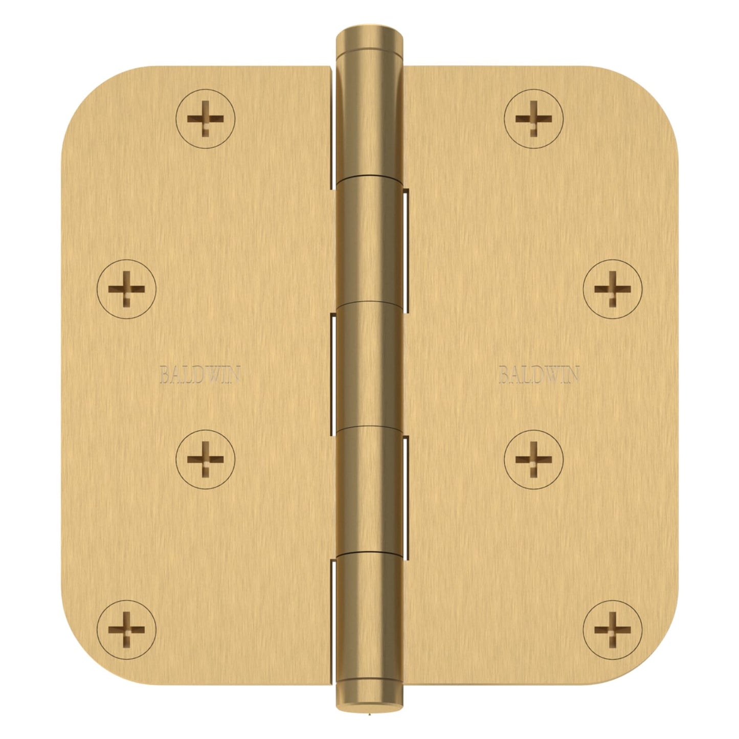 Baldwin Hinge 4" x 4" 5/8" Radius Corner in Vintage Brass