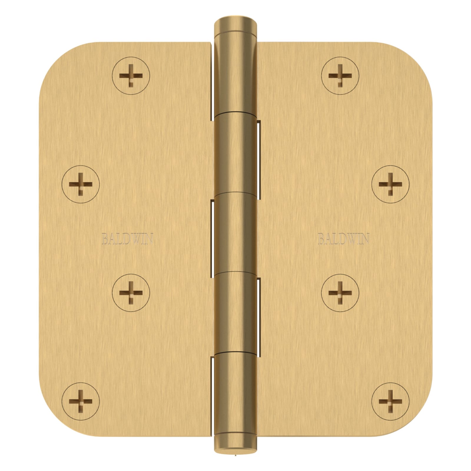 Baldwin Hinge 4" x 4" 5/8" Radius Corner in Vintage Brass