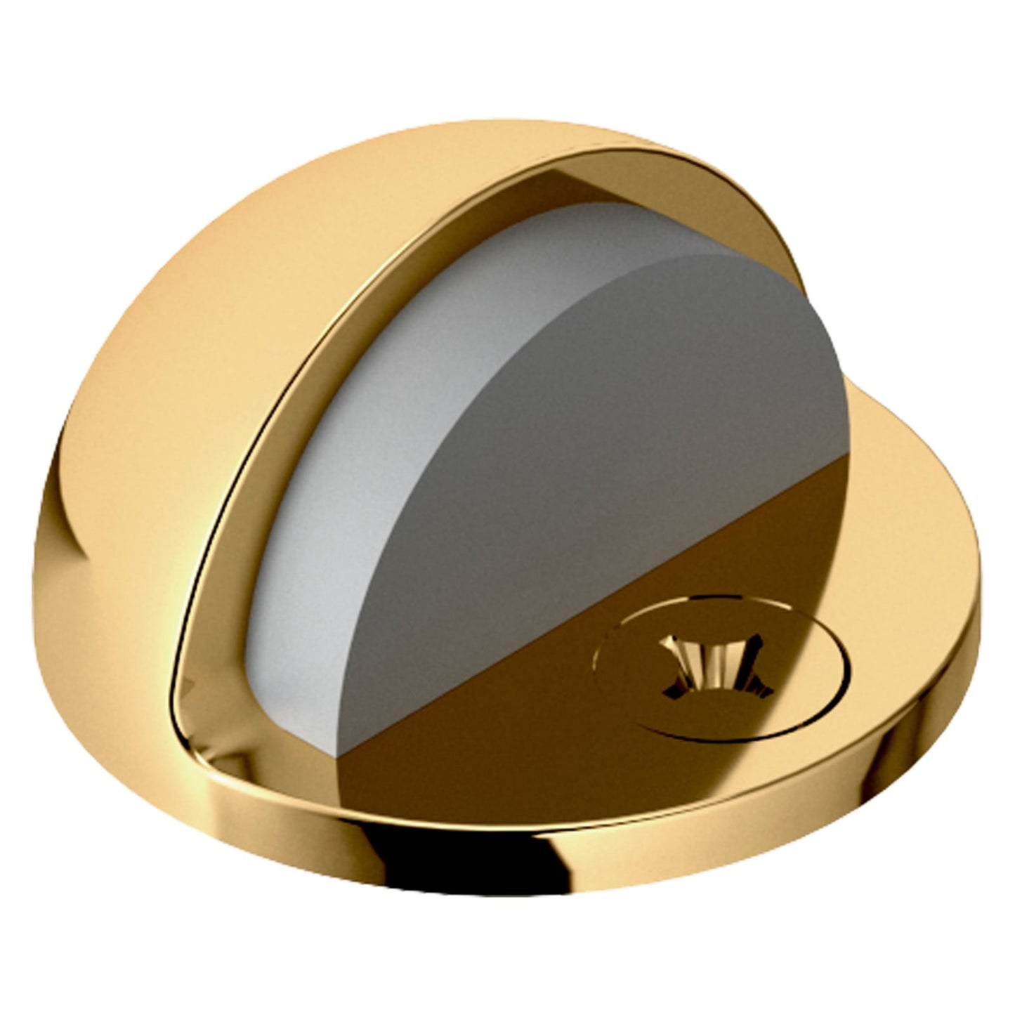 Baldwin Half Dome Door Bumper 1" in Non-lacquered Brass
