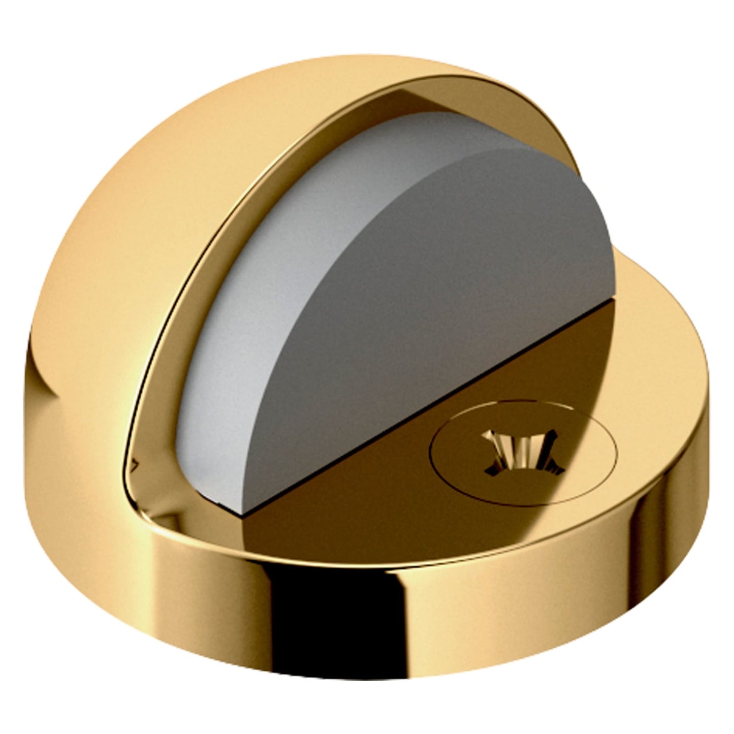 Baldwin Half Dome Door Bumper 1.2" in Non-lacquered Brass