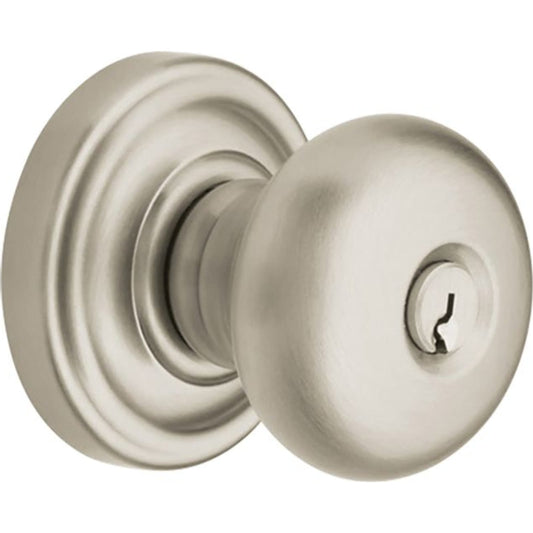 Baldwin Estate 5205 Classic Keyed Knob in Lifetime (PVD) Satin Nickel