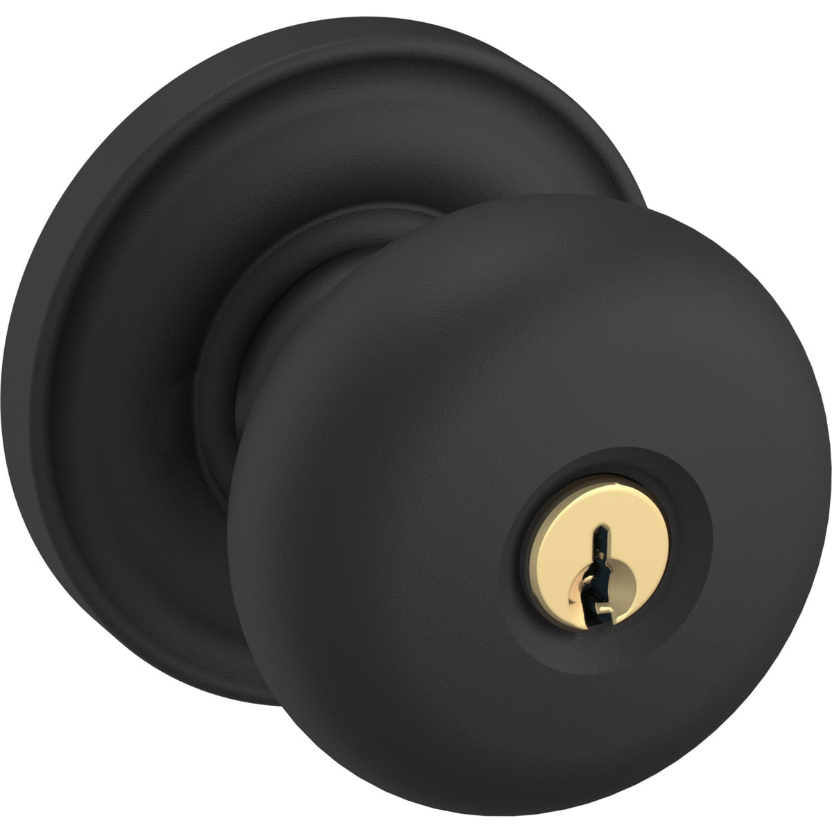 Baldwin Estate 5205 Classic Keyed Knob in Satin Black