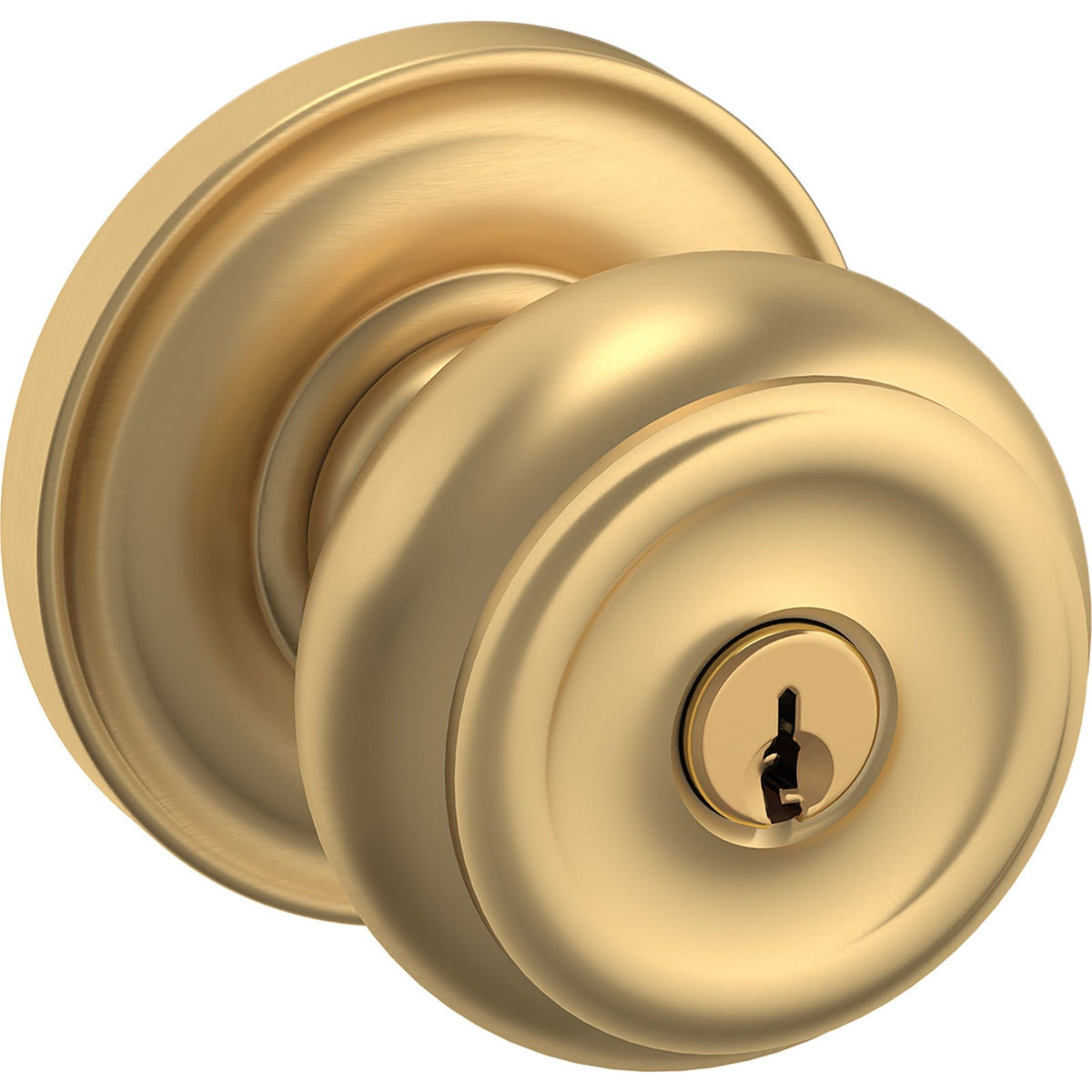 Baldwin Estate 5210 Colonial Keyed Knob in Vintage Brass