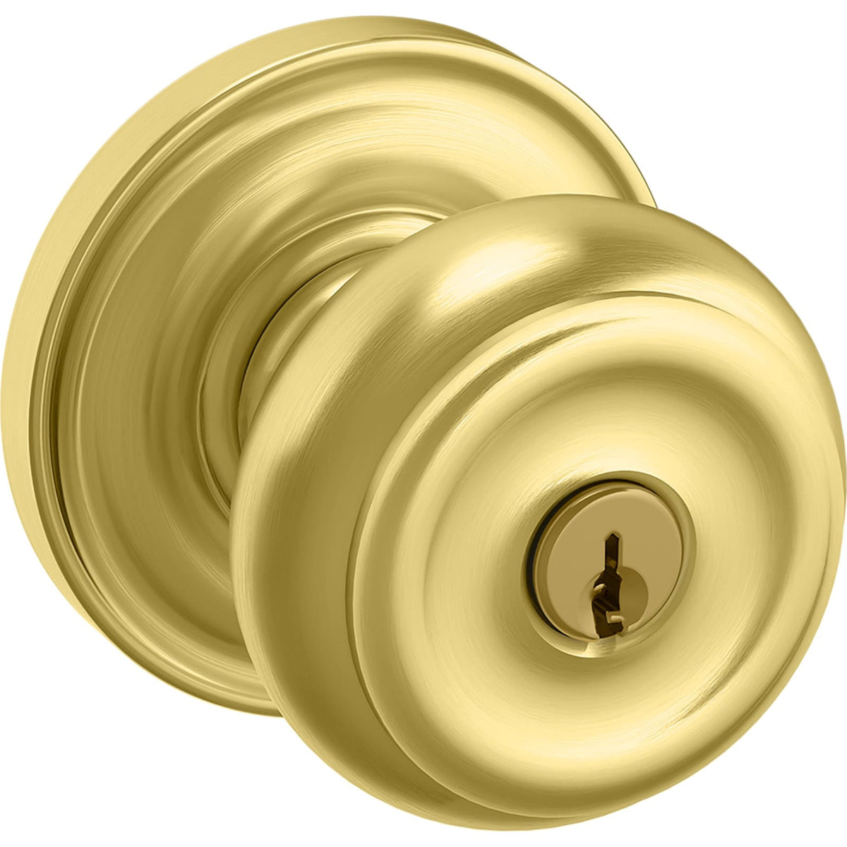 Baldwin Estate 5210 Colonial Keyed Knob in Lifetime (PVD) Satin Brass