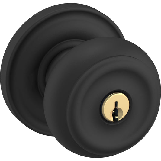 Baldwin Estate 5210 Colonial Keyed Knob in Satin Black