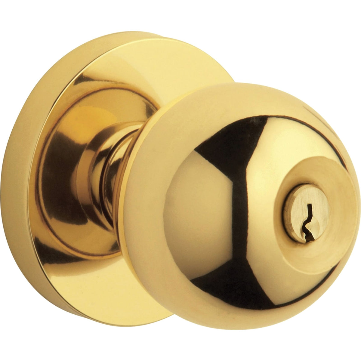 Baldwin Estate 5215 Modern Keyed Knob in Non-lacquered Brass