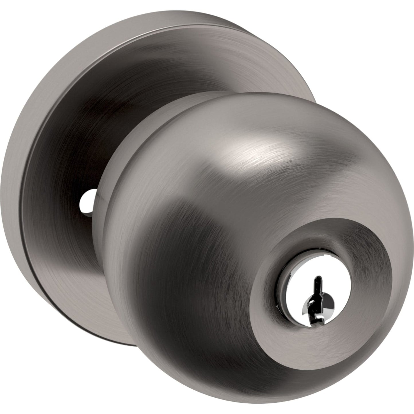 Baldwin Estate 5215 Modern Keyed Knob in Lifetime (PVD) Graphite Nickel