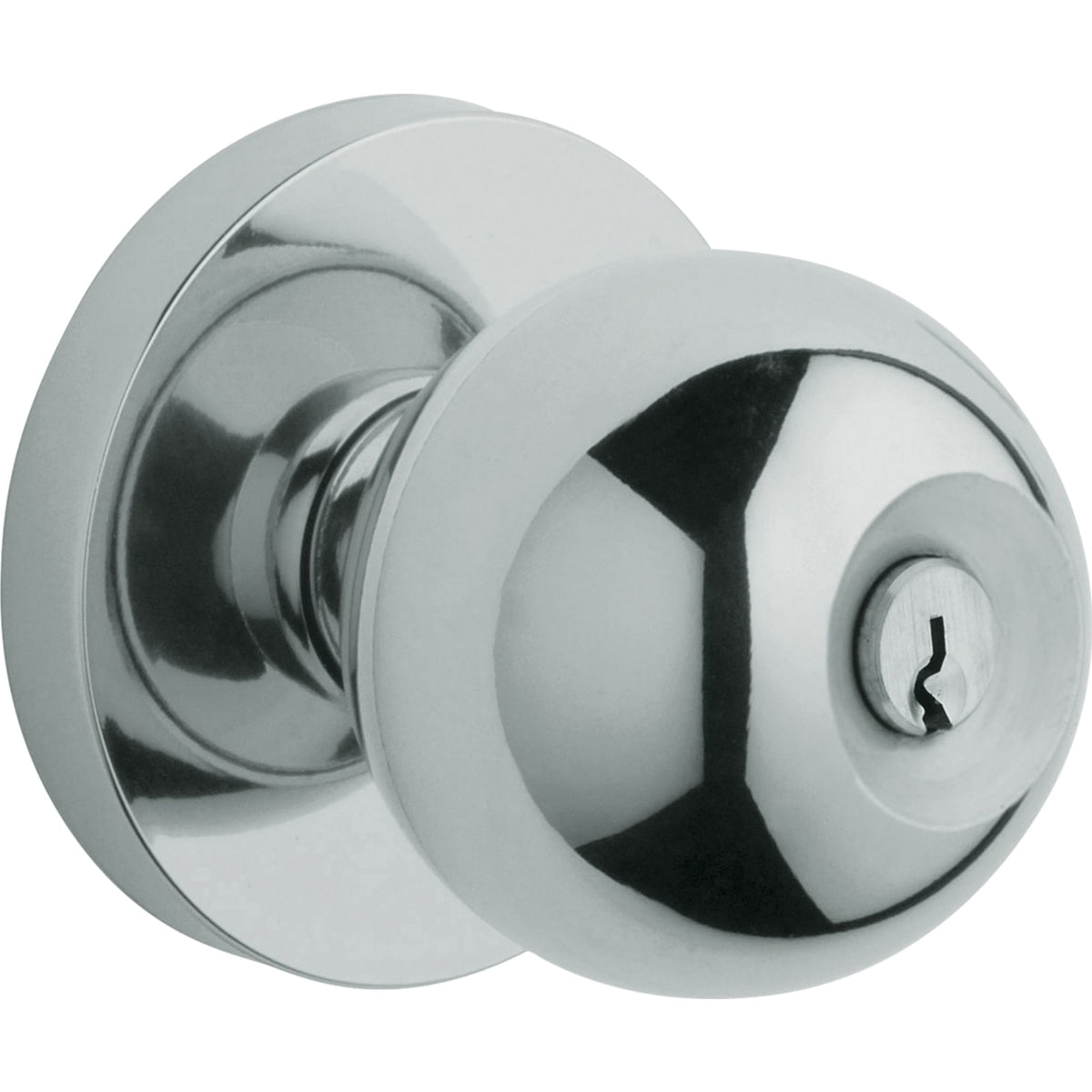 Baldwin Estate 5215 Modern Keyed Knob in Polished Chrome