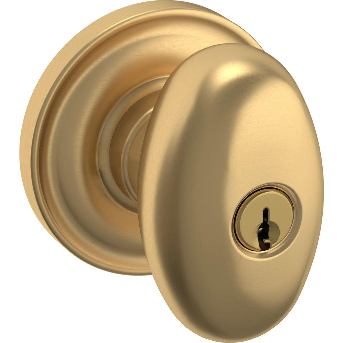 Baldwin Estate 5225 Egg Keyed Knob in Vintage Brass