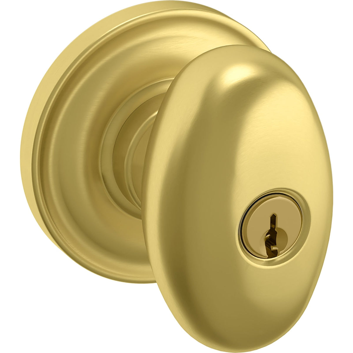 Baldwin Estate 5225 Egg Keyed Knob in Lifetime (PVD) Satin Brass