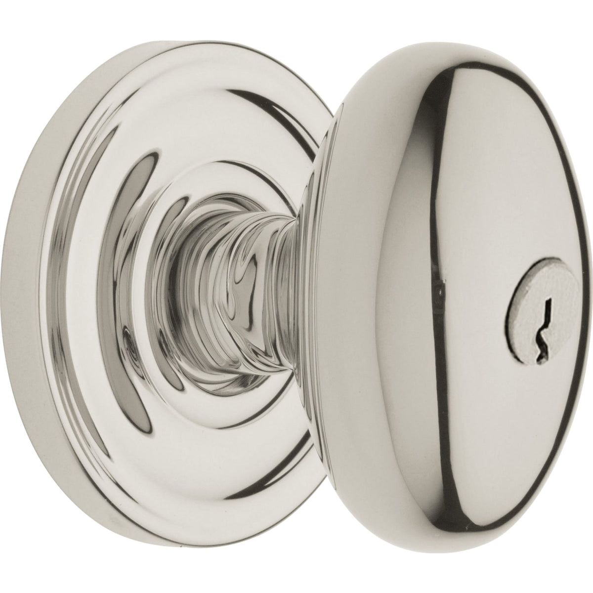 Baldwin Estate 5225 Egg Keyed Knob in Lifetime (PVD) Polished Nickel