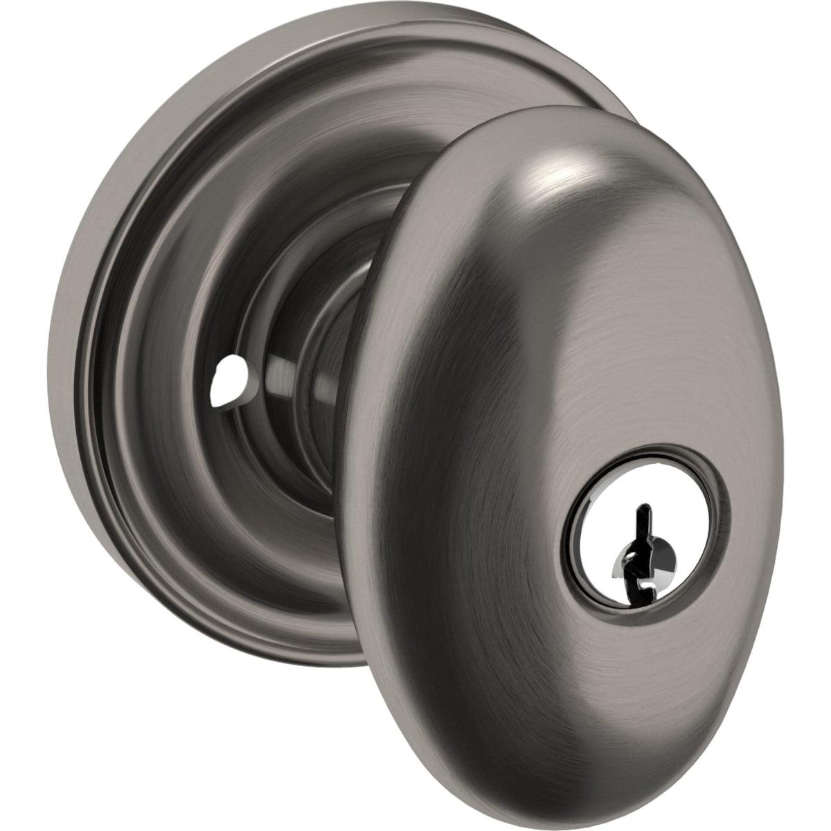 Baldwin Estate 5225 Egg Keyed Knob in Lifetime (PVD) Graphite Nickel