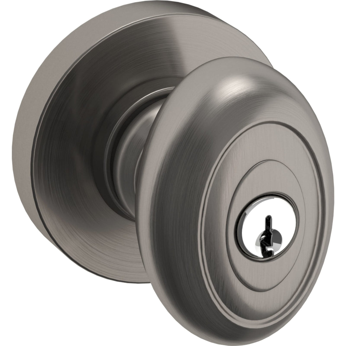 Baldwin Estate 5237 Bethpage Keyed Knob in Lifetime (PVD) Graphite Nickel