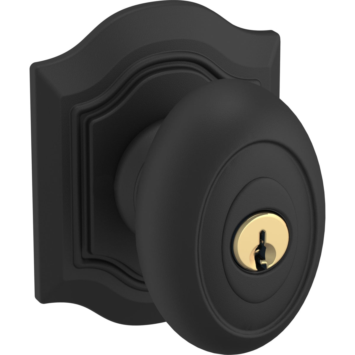 Baldwin Estate 5237 Bethpage Keyed Knob in Satin Black