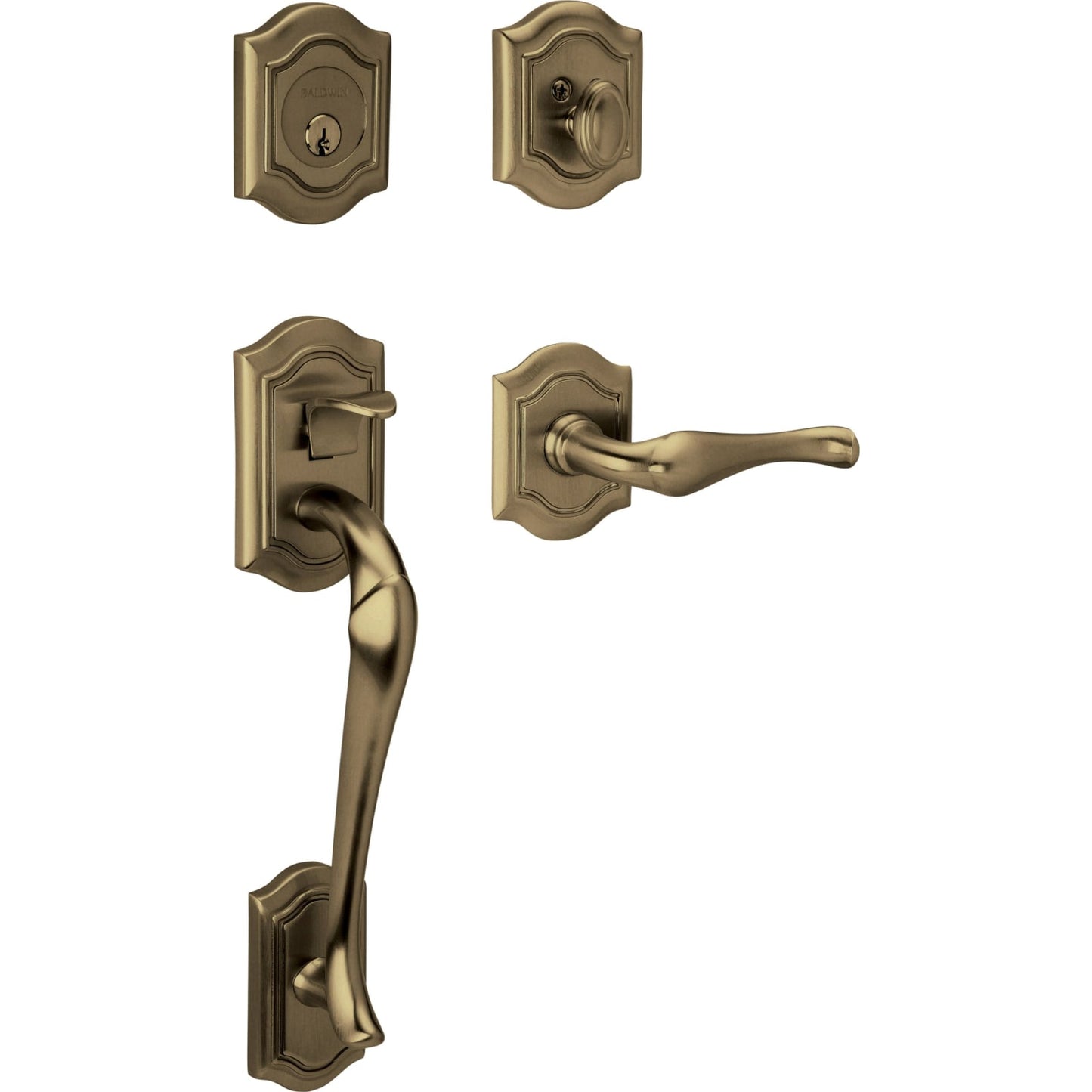 85327 Bethpage Sectional Handleset with Lever in Satin Brass & Black