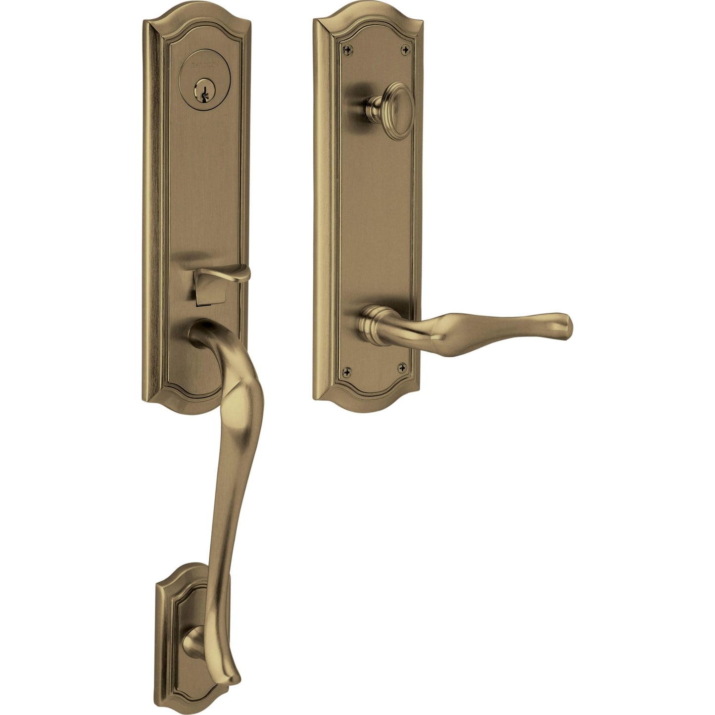 85337 Bethpage 3/4 Escutcheon Handleset with Lever in Satin Brass & Black