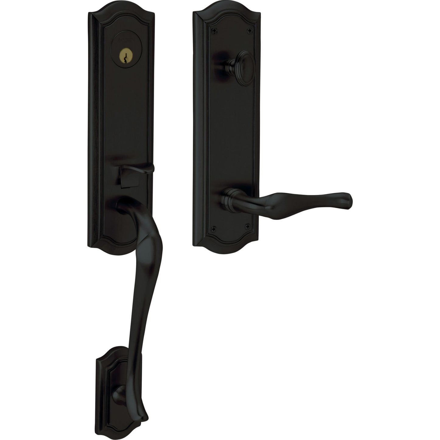 85337 Bethpage 3/4 Escutcheon Handleset with Lever in Satin Black
