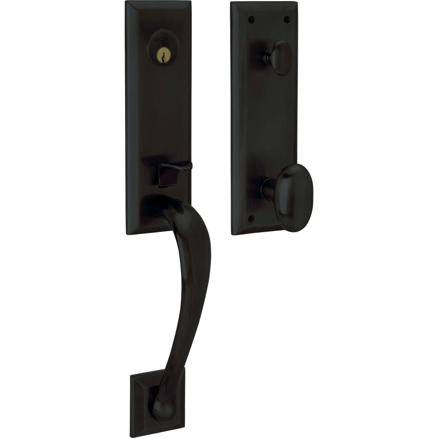 85352 Cody 3/4 Escutcheon Handleset with Knob in Satin Black