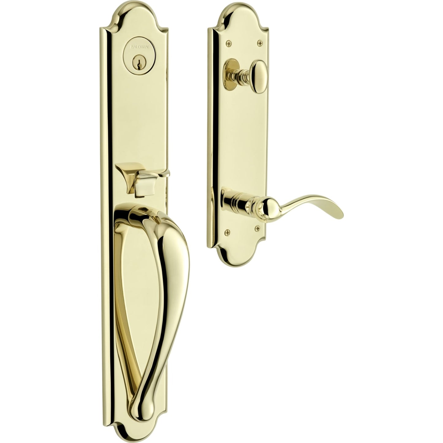6402 Boulder Full Escutcheon Handleset with Lever in Lifetime (PVD) Polished Brass