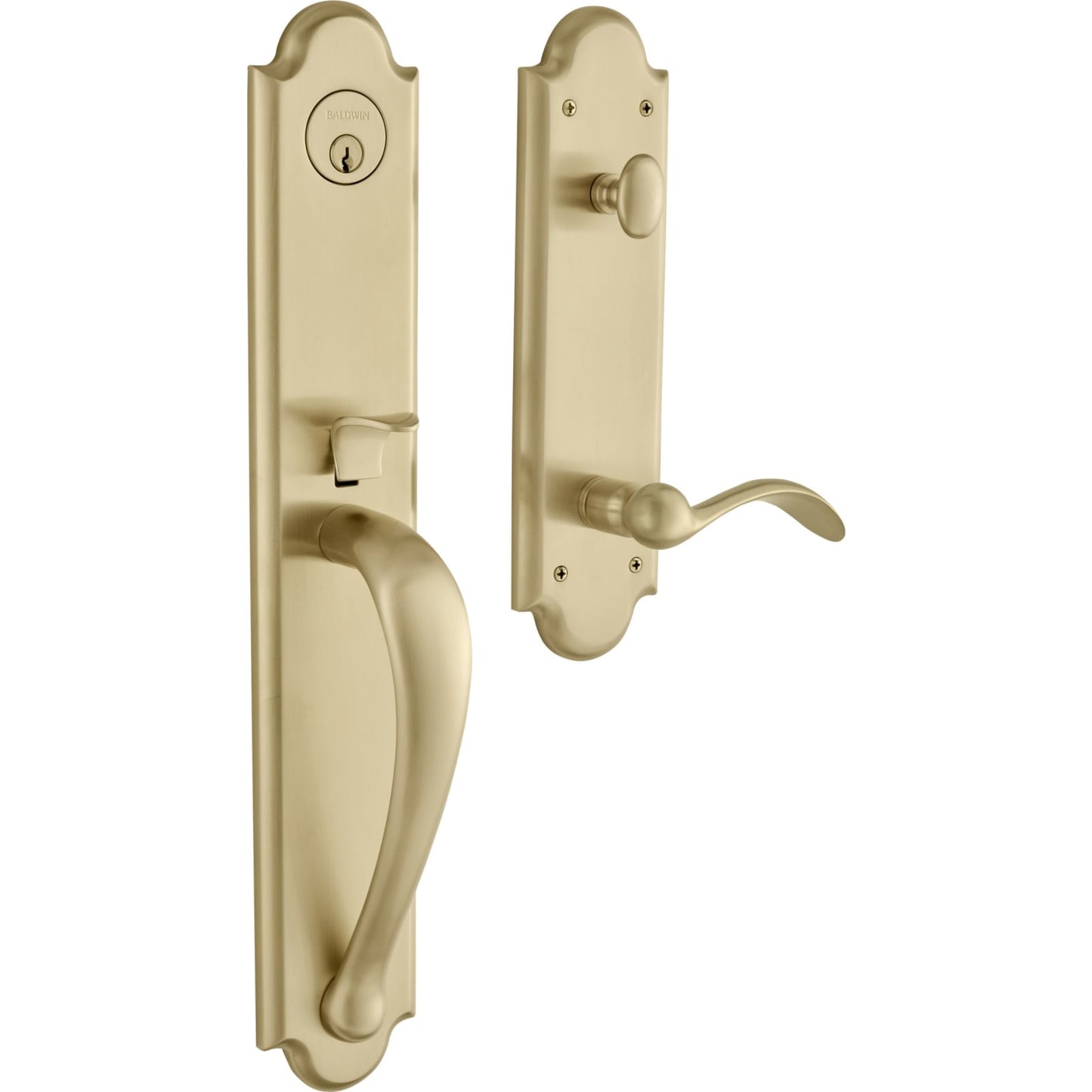 6402 Boulder Full Escutcheon Handleset with Lever in Vintage Brass