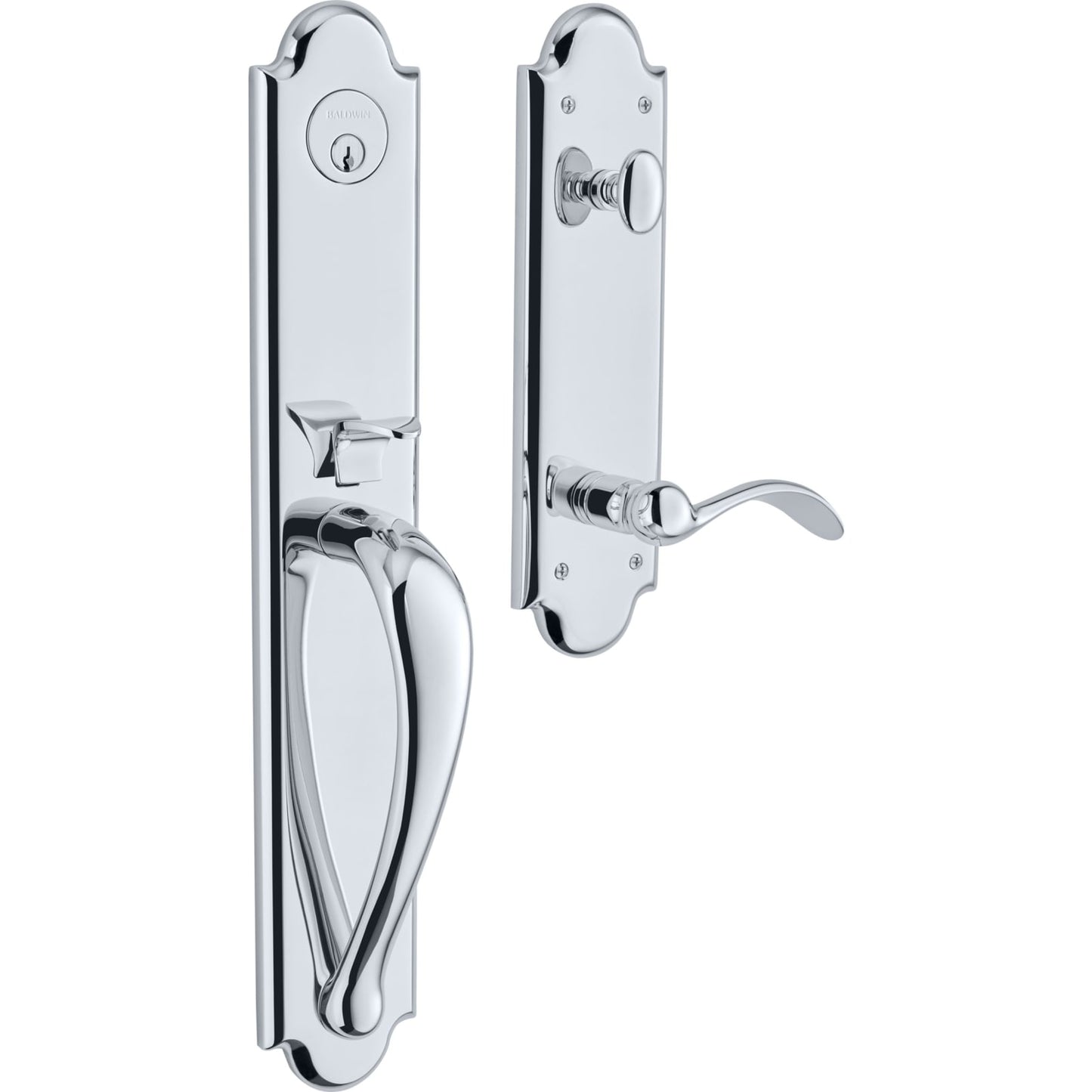 6402 Boulder Full Escutcheon Handleset with Lever in Polished Chrome