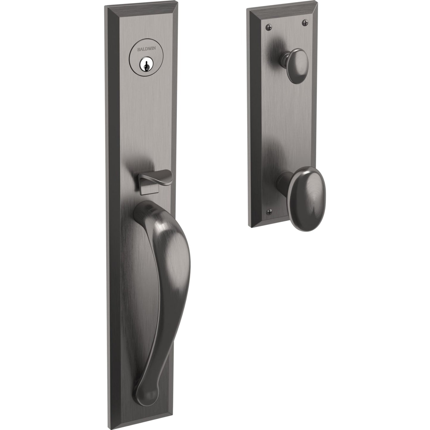 6403 Cody Full Escutcheon Handleset with Knob in Lifetime (PVD) Graphite Nickel