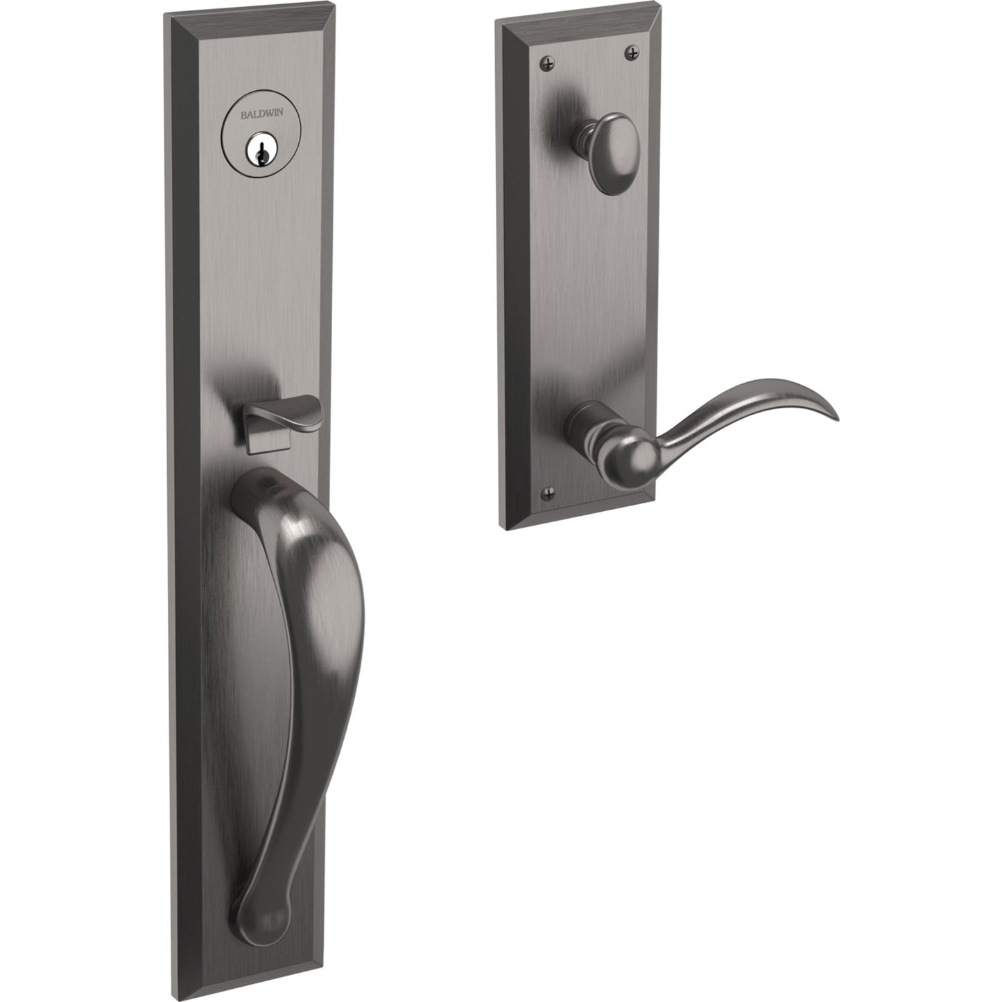 6403 Cody Full Escutcheon Handleset with Lever in Lifetime (PVD) Graphite Nickel