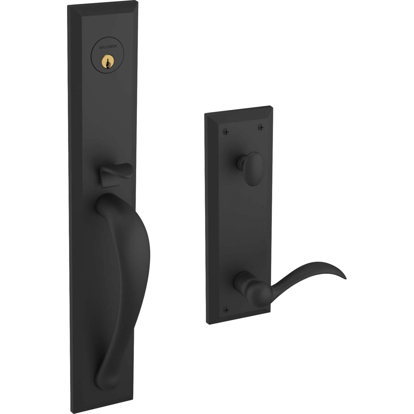 6403 Cody Full Escutcheon Handleset with Lever in Satin Black